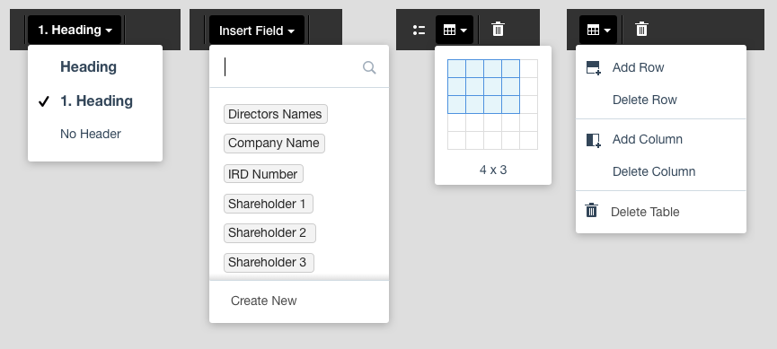 Dropdowns concept